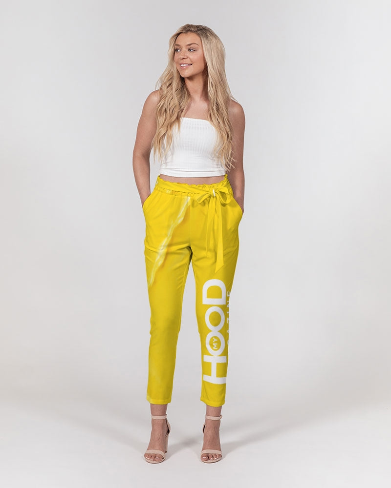 MHM Apparel Women's Belted Tapered Pants