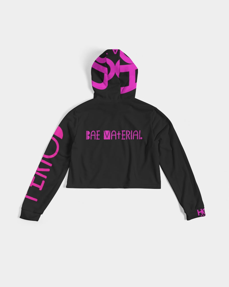 MHM OFFICIAL APPAREL Black Women's Cropped HooDie