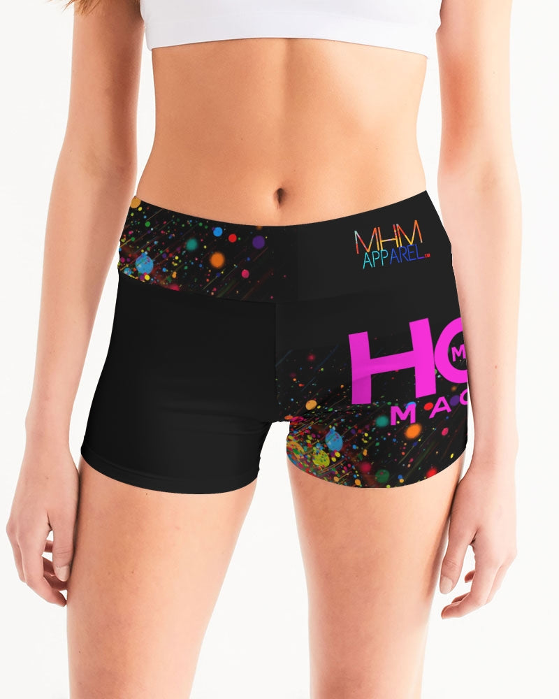 MHM OFFICIAL APPAREL Women's Mid-Rise Yoga Shorts