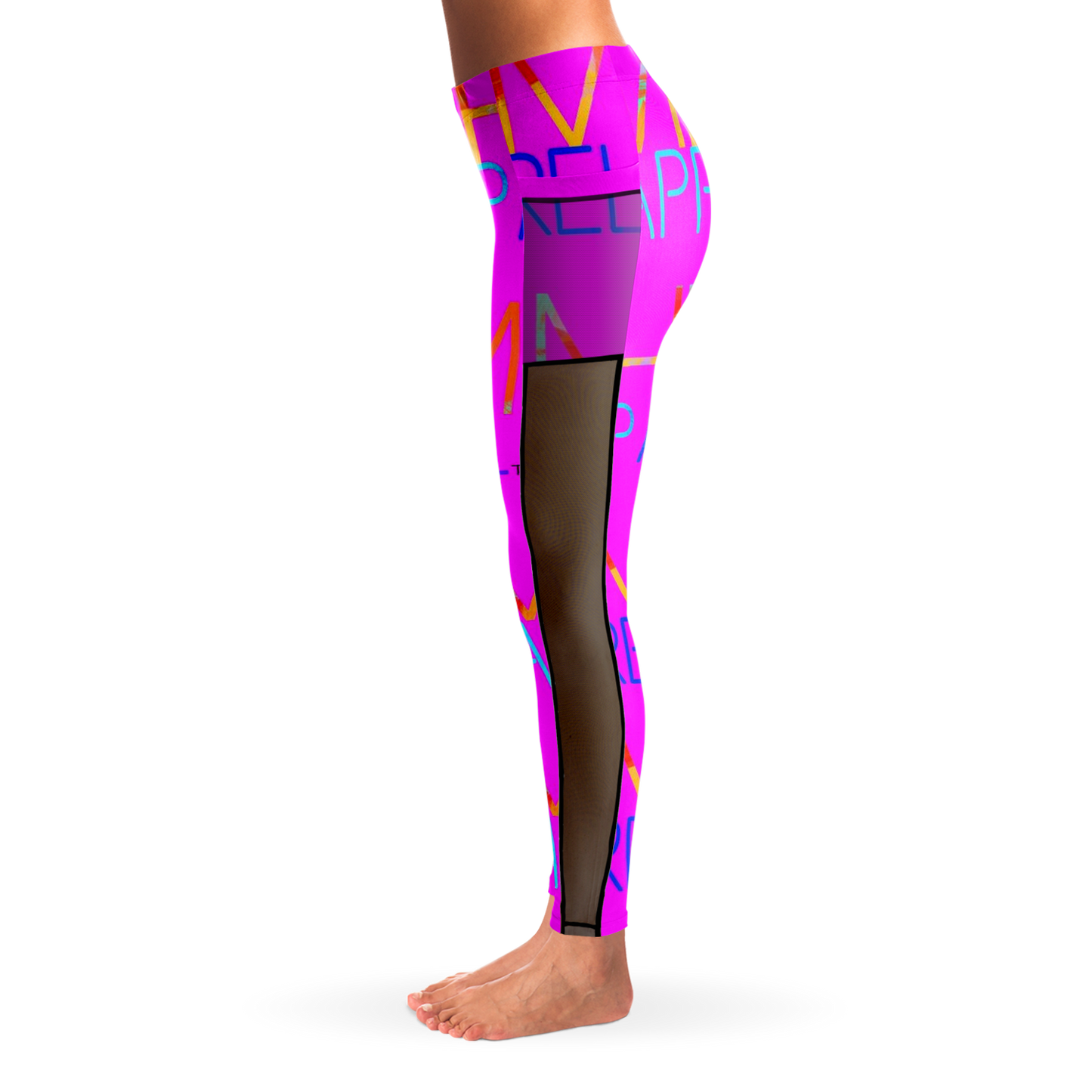 MHM Apparel Pink Rock Star Mesh Pocket Legging