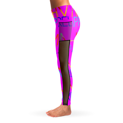 MHM Apparel Pink Rock Star Mesh Pocket Legging