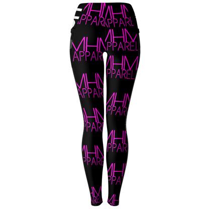 MHM APPAREL Pink & Black Leggings