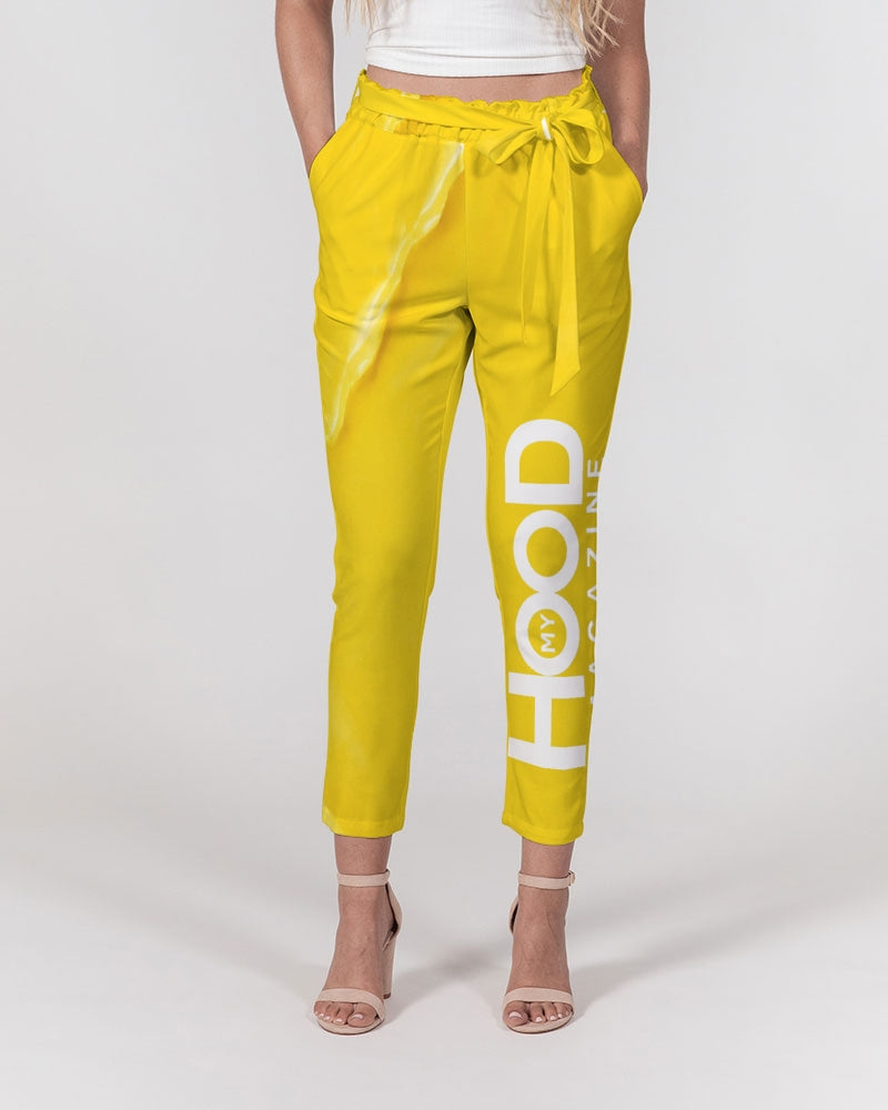 MHM Apparel Women's Belted Tapered Pants