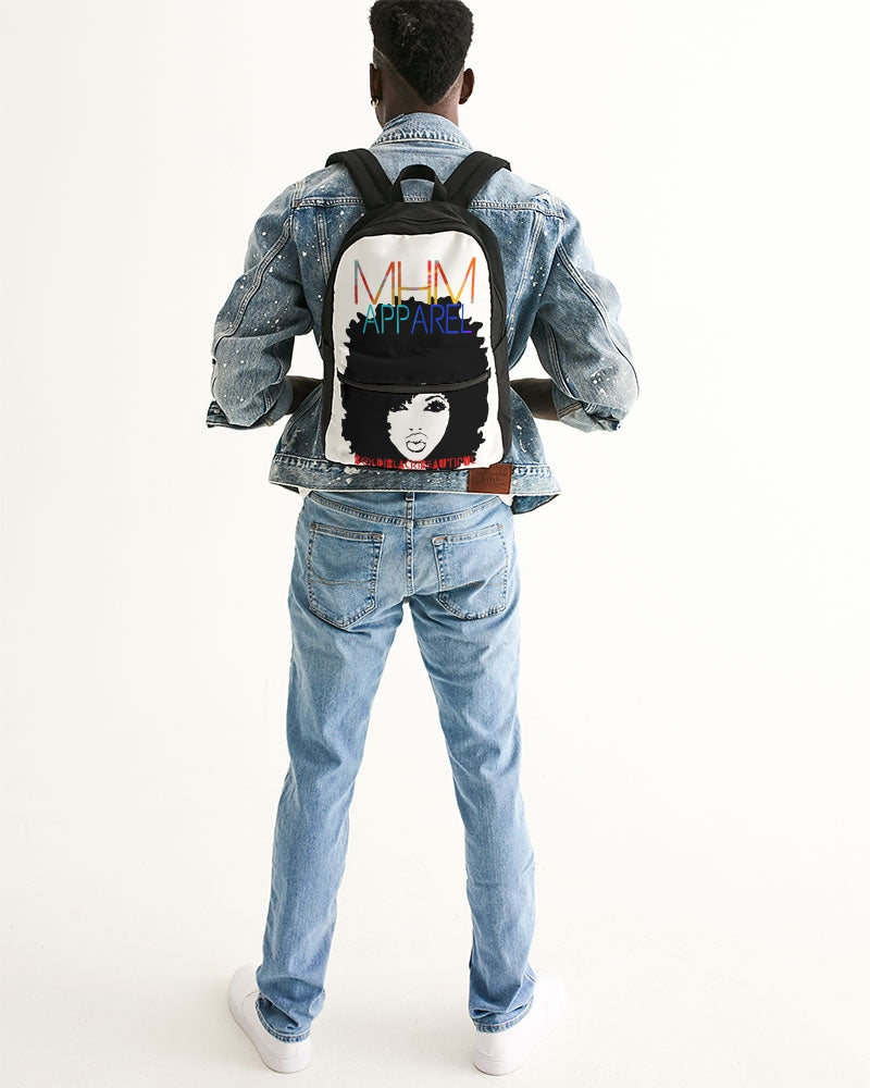 MHM APPAREL bOLD bLACK bEAUTIFUL Small Canvas Backpack