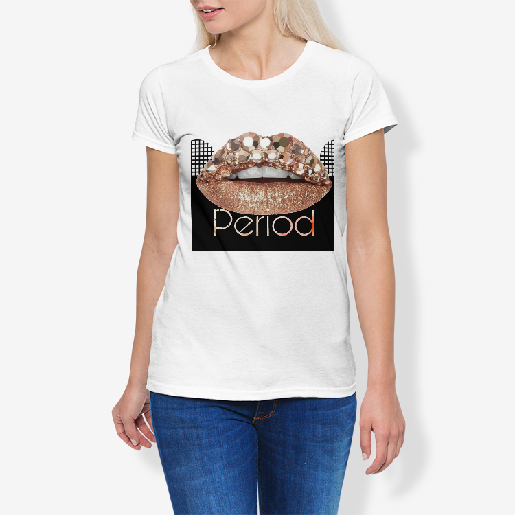MHM Apparel PERIOD Women's Cotton Stretch CrewNeck T-Shirt