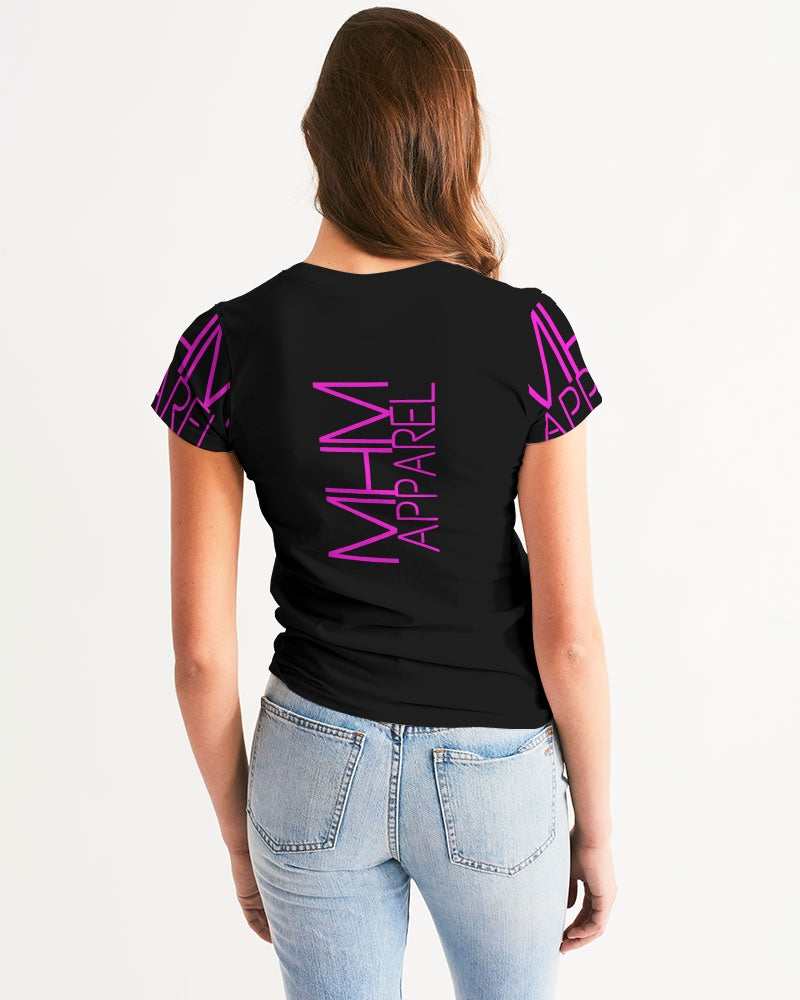 MHM APPAREL PinkMe Black Women's Tee