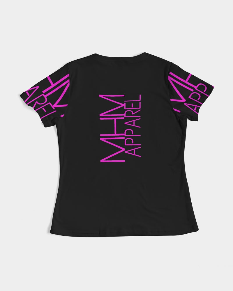 MHM APPAREL PinkMe Black Women's Tee