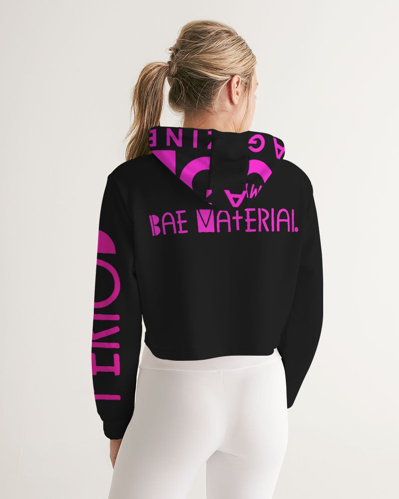 MHM OFFICIAL APPAREL Black Women's Cropped HooDie
