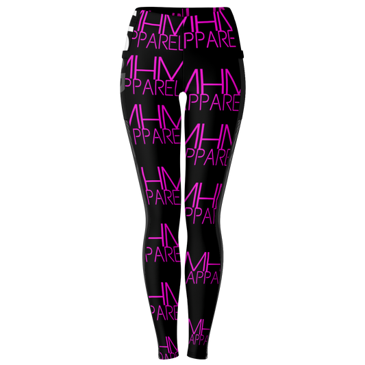 MHM APPAREL Pink & Black Leggings