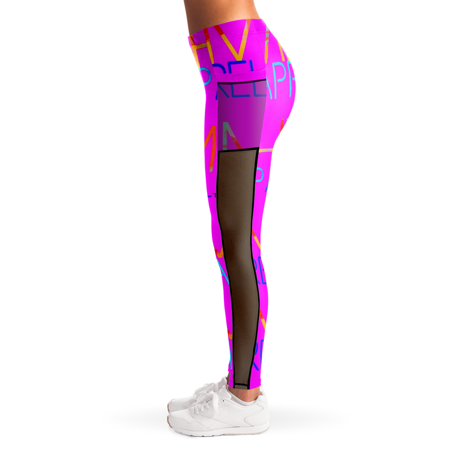 MHM Apparel Pink Rock Star Mesh Pocket Legging