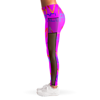 MHM Apparel Pink Rock Star Mesh Pocket Legging