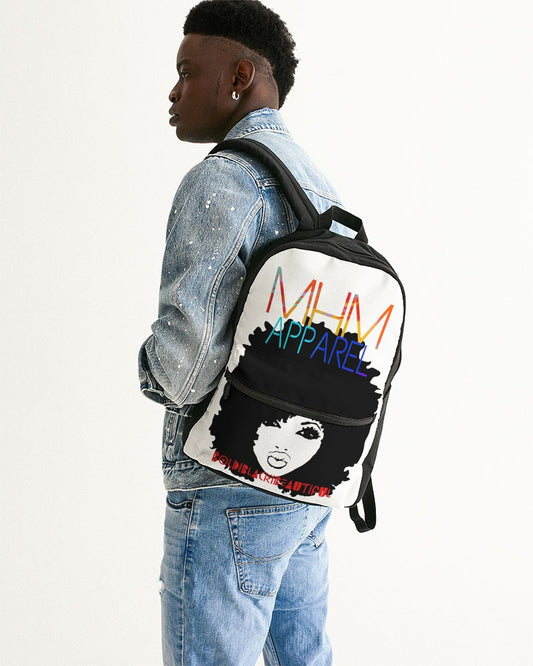 MHM APPAREL bOLD bLACK bEAUTIFUL Small Canvas Backpack