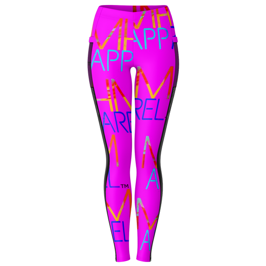 MHM Apparel Pink Rock Star Mesh Pocket Legging