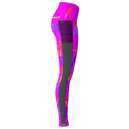 MHM Apparel Pink Rock Star Mesh Pocket Legging
