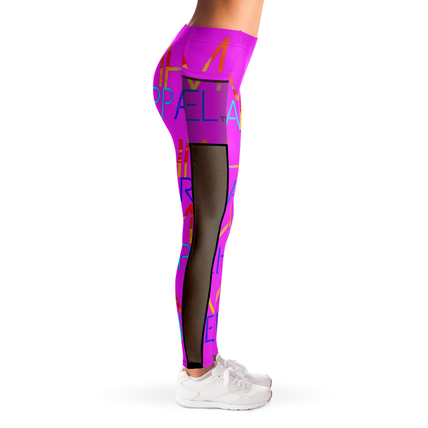 MHM Apparel Pink Rock Star Mesh Pocket Legging