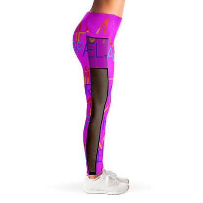MHM Apparel Pink Rock Star Mesh Pocket Legging