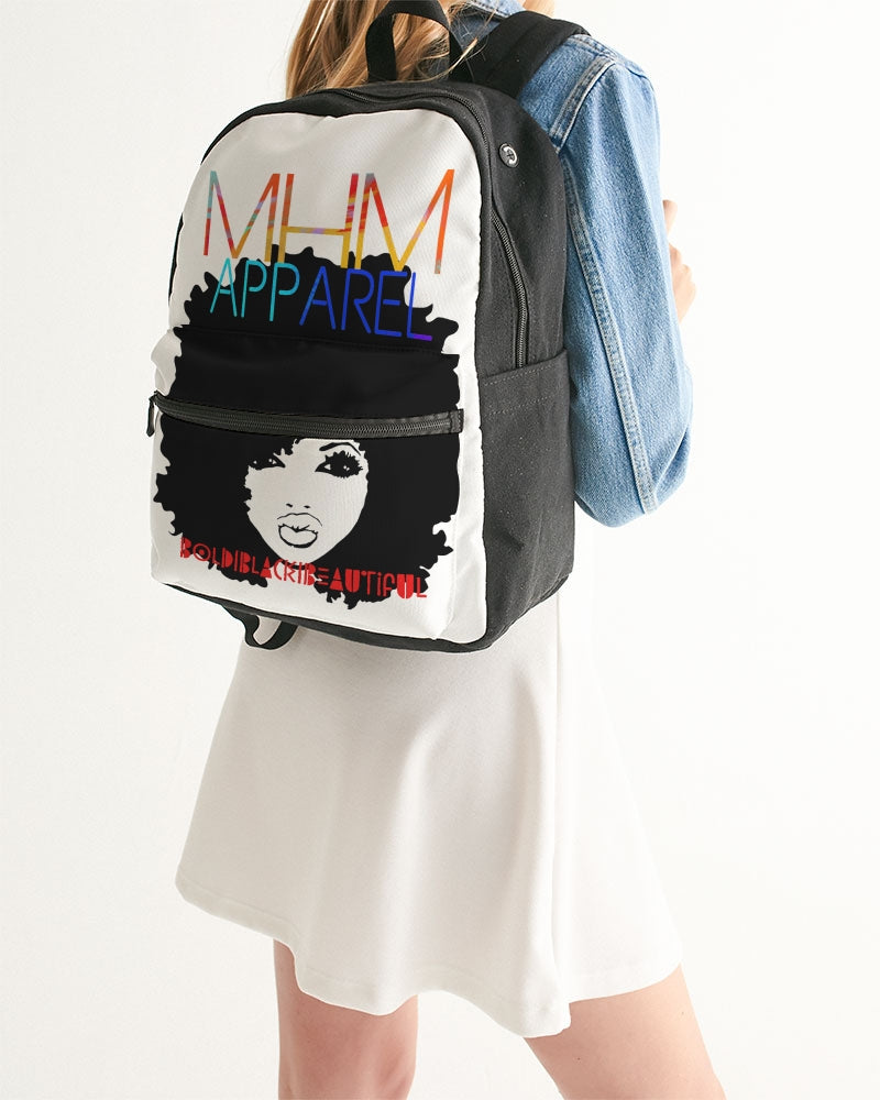 MHM APPAREL bOLD bLACK bEAUTIFUL Small Canvas Backpack