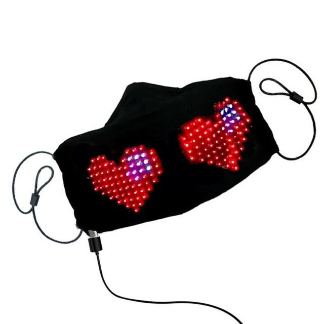 LED Luminous Mask Mobile Phone APP Edit Pattern Text